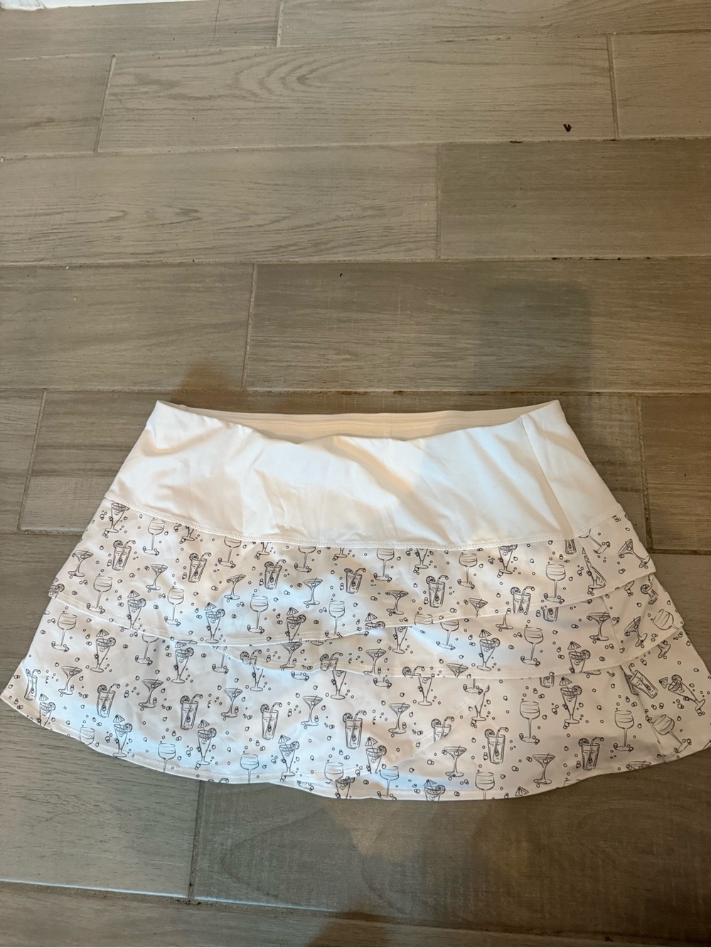 Lucky in Love White Printed Tennis Skirt